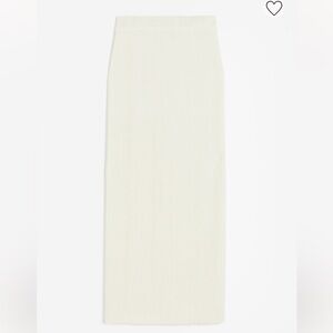 Cream Ribbed Knit Skirt